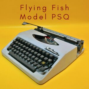 Máquina de escribir Flying Fish PSQ en funcionamiento, rara, con estuche e instrucciones