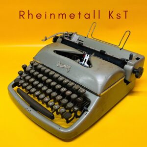 Máquina de escribir en funcionamiento Rheinmetall KsT Verde militar