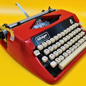 Máquina de escribir en funcionamiento con estuche KONIGER Eurographics Vintage Red Typewriter