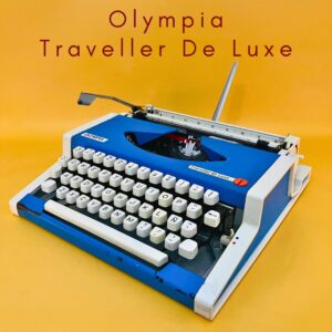 Máquina de escribir funcional con estuche Olympia Traveller De Luxe Azul